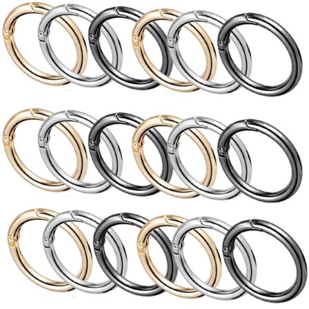 18x Runde Karabinkroker Nøkkelringer 25mm - Snapringer - O-ring - Nøkkelringer For Voksne - Mini Karabinkrok Og Ringer - Karabinkrokringer - 