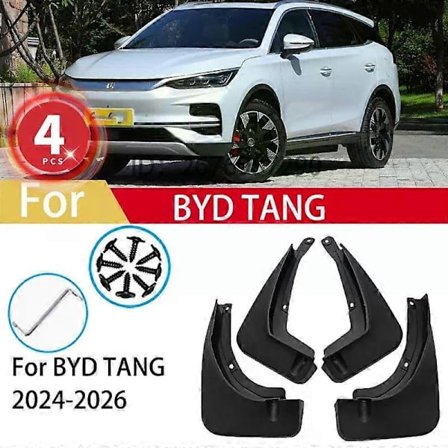 Til BYD TANG 2024 2025 2026 4 stk. Stænklapper Mud Flaps Stænkskærme Fender MudFlaps Forreste Bageste Bilbeskyttelsestilbehør