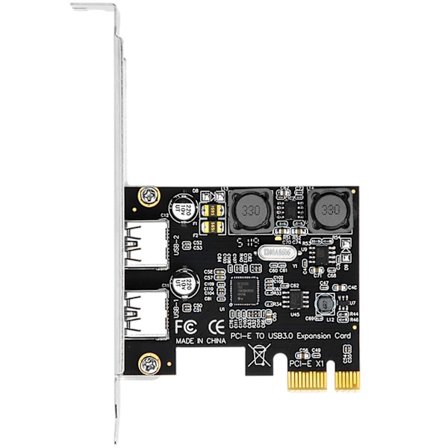 2-Port Type-C PCI-E USB3.0 Utvidelseskort 5Gbps Type-C Høyhastighetsadapter Selvforsynt USB 3.0 PCIe Konverter Adapter