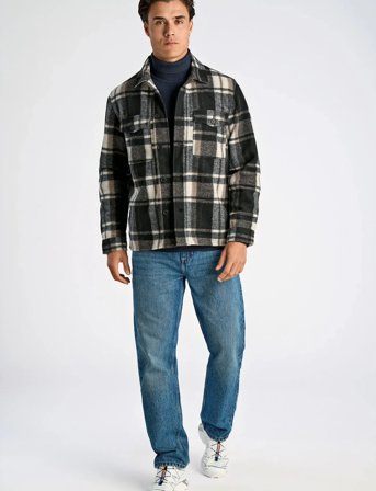 Lindbergh Brushed Check Overshirt - Multi/patterned - M