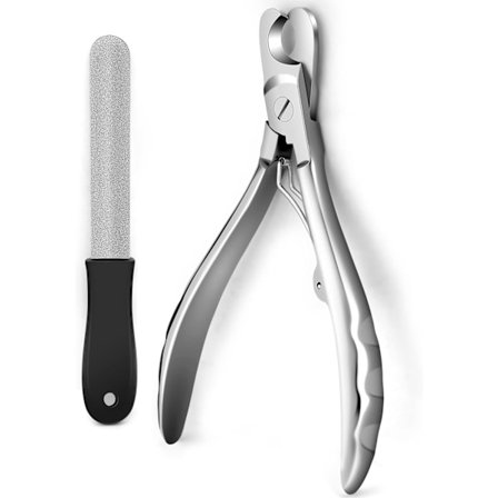 Hunde negleklipper med neglefil, Professionel kraftig hundenegleklipper, Fuld martensit stål barberblad bedst til store hunde/tykke tånegle