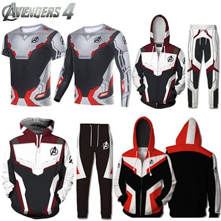 Avengers 4 män huvtröja Toppar Cosplay kostym Pants B S Jacket B S