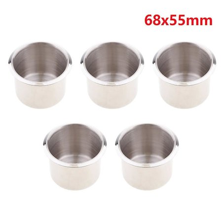 4 stk. Pokerbordskopholderindsatser i rustfrit stål Forsænket kopdrikkeholder til bil, båd, lastbil, vandflaskeholder - Drikkevareholdere