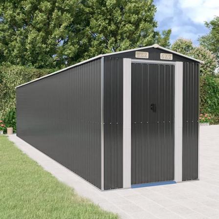 Vidaxl Trädgårdsskjul Antracit 192x938x223 Cm Galvaniserat Stål Antracit