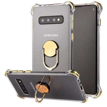 Samsung Galaxy S10 - Professionellt Skal med Ringhållare Guld Guld