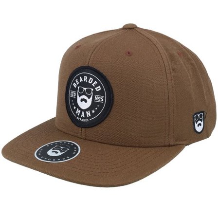 Bearded Man - Brun snapback Keps - Beard Logo R Classic Tan Snapback @ Hatstore