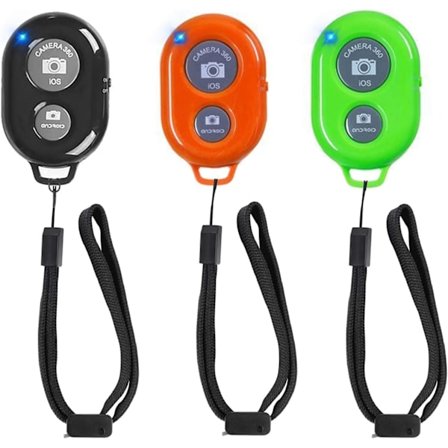 Trådløs fjernutløser for mobiltelefoner og nettbrett (3-pakning), AOQIYUE Bluetooth-fjernkontroll for iPhone/Android-kamerakontroll