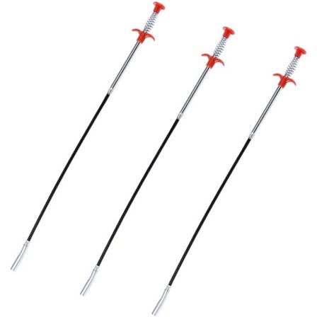 3 stk. Klo-gribere, 60 cm Fleksibel Kraftfuld Griber med Gribende Krog, Fire Kløer Bøjning Bredt Brugt til Vask, Vask