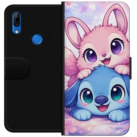Yhteensopiva Lompakkokotelo Huawei Huawei P Smart Z Suloinen kawaii-aiheinen kuvaus vaaleanpunaisilla ja sinisillä fantasieläimillä, suurilla silmi