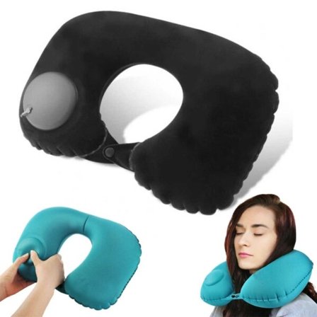 Uppblåsbar Resekudde med Pump för Flyg Resa