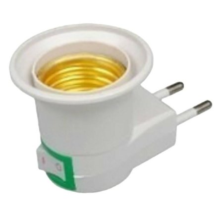 LED-lampe E27 hannkontakt EU-pluggadapterkonverter for pære