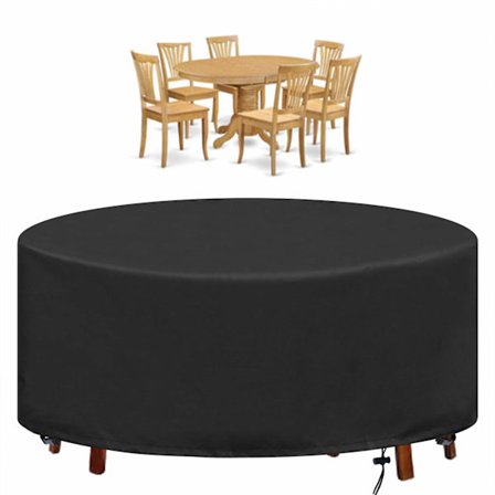 Betræk til havebord Presenning Rundt havebord Vandtæt Anti-UV Oxford Robust havebeskyttelsesbetræk Ø190X80CM