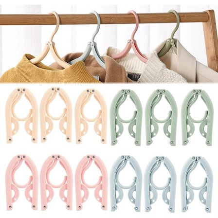 12 Sammenklappelige Bøjler - Bøjler til Voksne - Sammenklappelige - Tøjbøjler - Rejsetilbehør