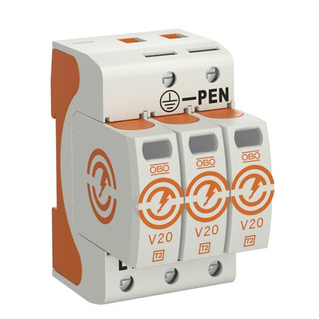 Obo Bettermann 5095163 Overspenningsvern for anlegg uten askebeskyttelse 3 ledere, Stikkontakter & kabler