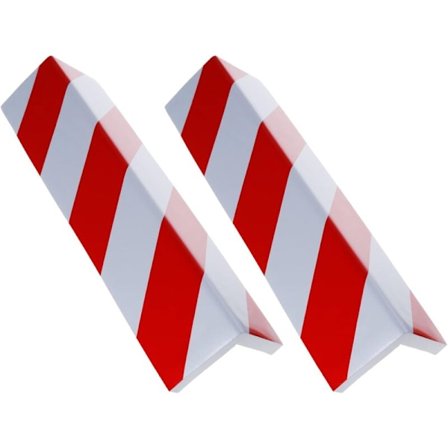 2 stk hjørnebeskyttelse vegg hvit/rød beskyttelse bilbeskyttelse veggbeskyttelse garasje, klistremerke beskyttende skum mot støt og riper