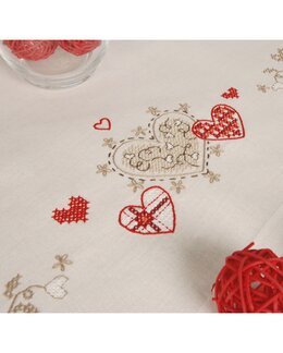 Broderipakke Duk Hjertelig - Løper - Vervaco