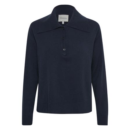My Essential Wardrobe MWJune Collar Pullover Blå, Dame