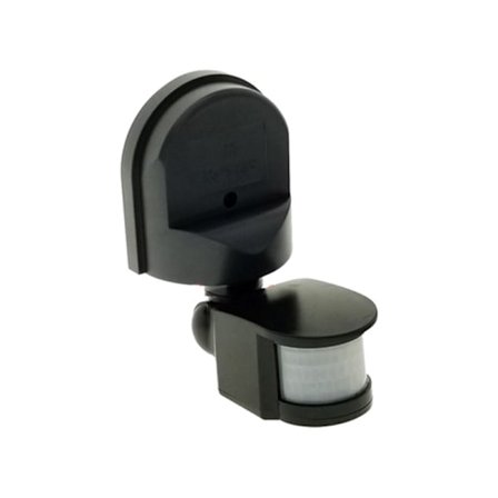 Sensor Switch, 160° Vandtæt Justerbar PIR Infrarød Bevægelsessensor Pærekontakt, Sort