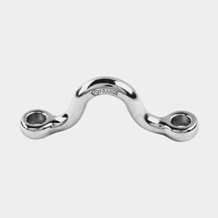 Pad eye Wichard, stainless, rounded, 45 mm, Ø6 mm, 2 holes