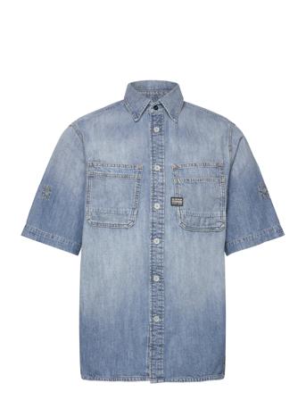 Slanted Double Pocket Regular Shirt Blue G-Star RAW