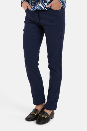 BRANDTEX - Bukser - Navy - Mønstret