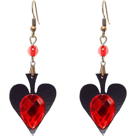 Vintage Lolita Røde Rhinestone Tåreformede Øreringe med Butterfly Dangle