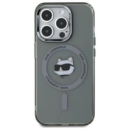 Karl Lagerfeld KLHMP15XHLSCHK iPhone 15 Pro Max 6,7" svart hårddisk IML Metal Choupette MagSafe