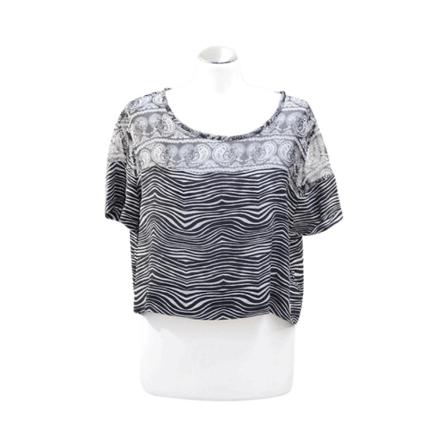 Balmain Pre-owned Silk top with pattern Sort, Dame