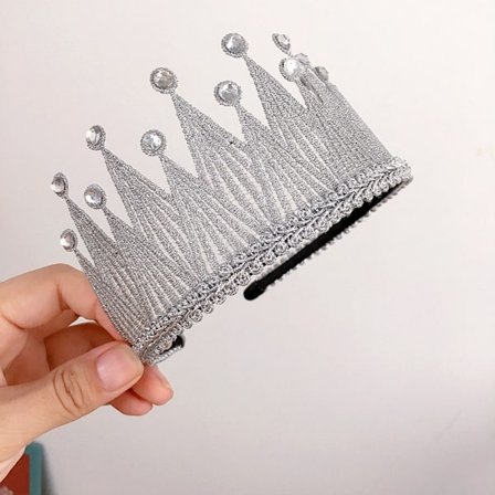 Princess Hårband Garn Krona SILVER