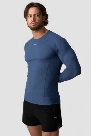 Ignite Muscle Fit Long Sleeve Dusty Twilight Blue