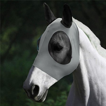 Anti-Fly Mesh Equine Mask Horse Mask Horse Fly Mask med täckt Svart
