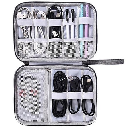 Ledninger Oplader Digital Usb Gadget Kabel Taske Bærbar Etui Elektronisk Hovedtelefon Organizer Lynlås Opbevaringspose Tilbehør Forbrugsvarer
