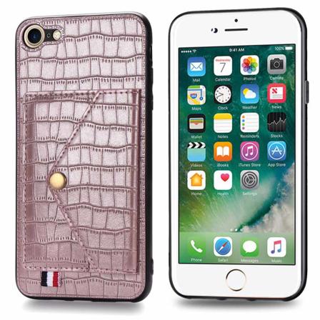 Smidigt Stilsäkert Skal med Korthållare - iPhone SE 2020 Roséguld