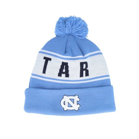 Top of the World - College Blau Pom Mütze - North Carolina Tar Heels Cuffed Coastal Blue Pom @ Hatstore