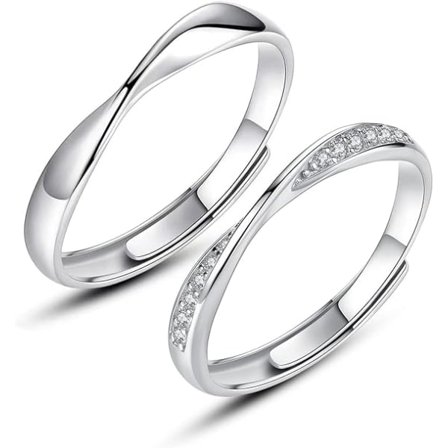 925 Sterling Silver Ring Enkla Parringar 2PCS