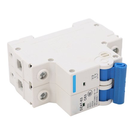 Miniature Circuit Breaker 2P DIN Skinne PA66 Skal 63A 400V 4500A Brydeevne