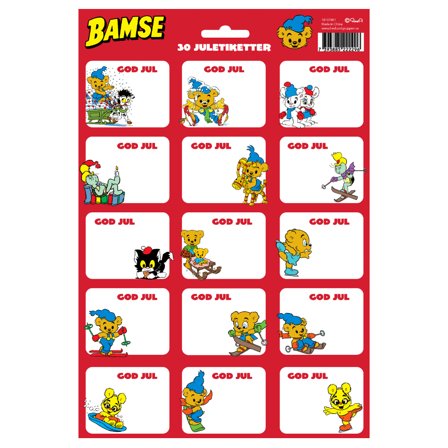 Julemærker Stickers Bamse