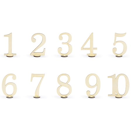 Bordsnummer Trä 10,5cm 10-pack - Bröllop Dekoration - Kalaslagret.se