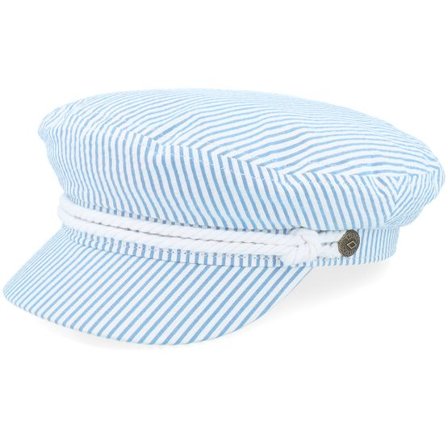 Brixton - Blå vega Keps - Fiddler Cap Off White/Blue Seersucker Vega Cap @ Hatstore