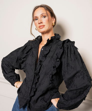 MISSMAYA - Maya Blouse Matte Black - L