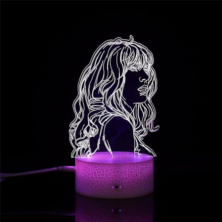 Taylor Swift 3D-illuusiolamppu kaukosäätimellä ja älykkäällä kosketustoiminnolla, 16 väriä, himmennettävä yövalo makuuhuoneen sisustukseen, lahja 
