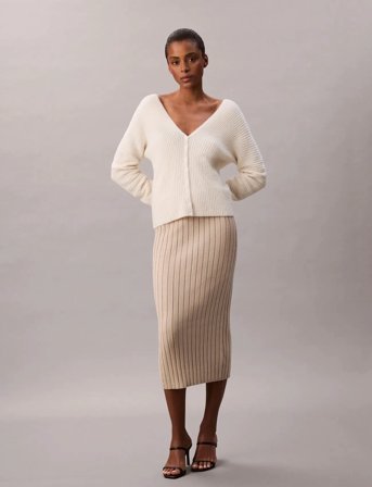 Calvin Klein Jeans Sweater Skirt - Cream - XS
