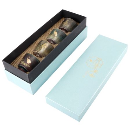 4 st retro ugnsbakad teservis i japansk stil, keramik Kung Fu tekanna, dricksglas #2