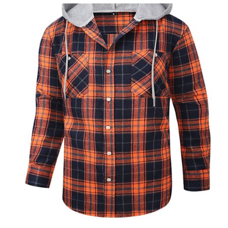 Herreternede Skjorter Langærmede Skjorter Med Lommer Knapper Herreternede Skjortejakker Flanellskjorter Orange M