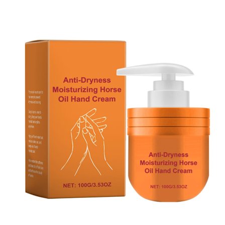 Håndkrem med hesteolje, fuktighetsgivende håndkrem for tørre hender, håndfuktighetskrem