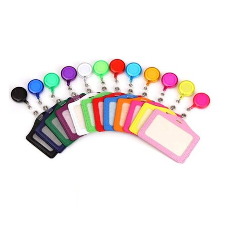 12 kpl monivärisiä korttipidikkeitä, vedettävä merkki, henkilökortin pidike