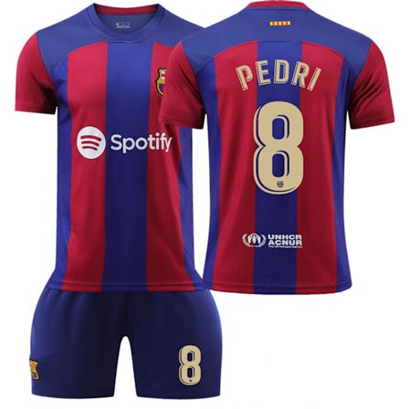 23-24 Barcelona Hjemmebanetrøje Pedri Nr. 8 Uden Strømper
