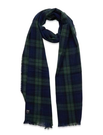 Checked Woven Scarf - Grs/Vegan Knowledge Cotton Apparel Khaki