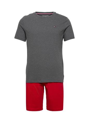 Cn Ss Short Jersey Set Pyjama Harmaa Tommy Hilfiger