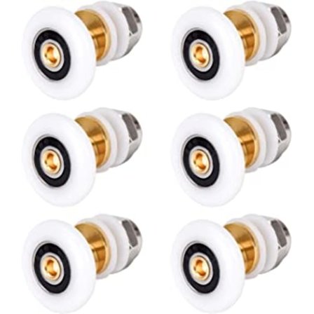 12 stk x Dusjdørruller, Rulldiameter 25mm for The Bathroo